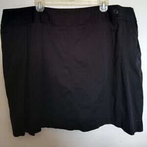St. Johns Bay Solid Black Size 24W Scooter Skort Above the Knee Casual Cotton